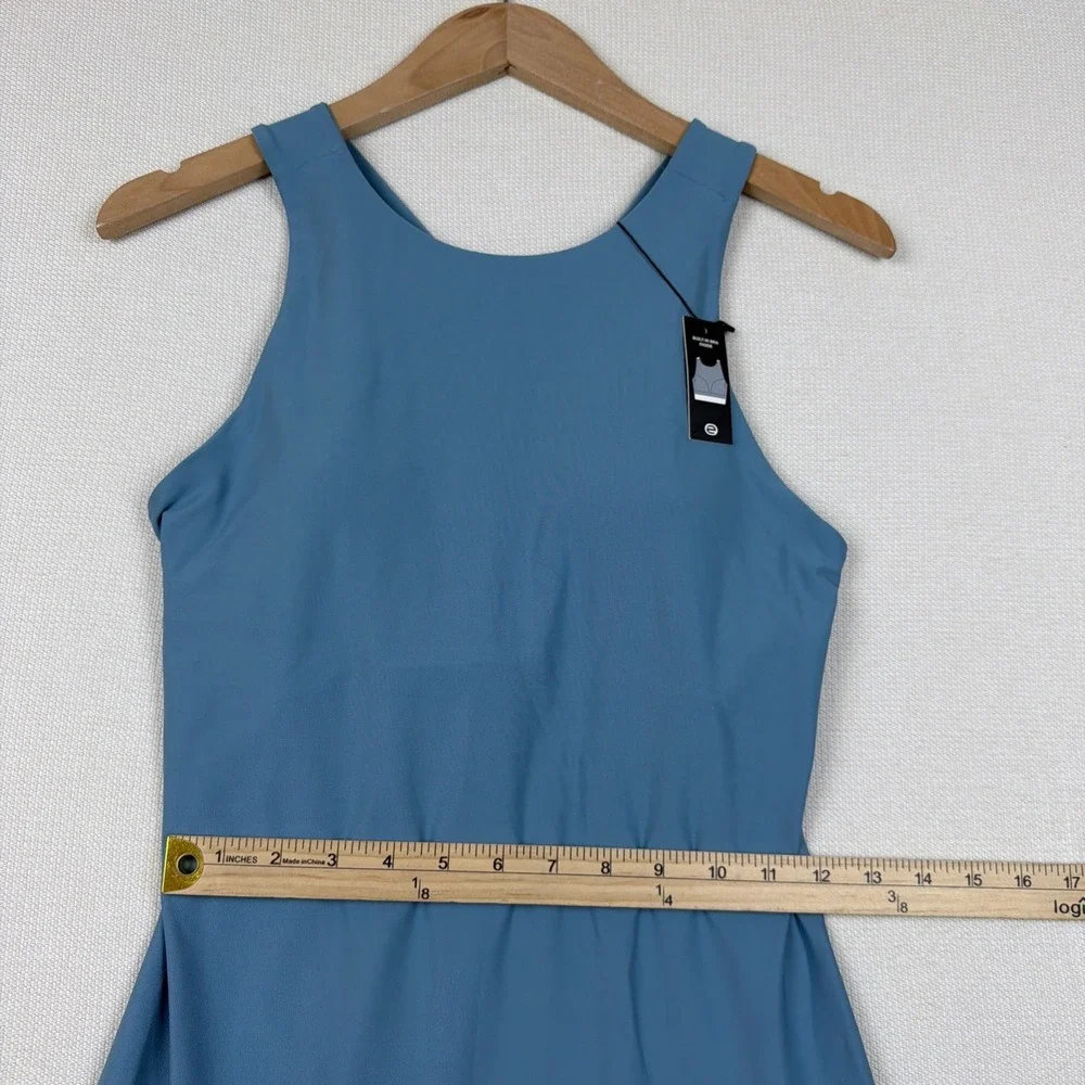 Etonic Performance Active Tank Dress Size XS Blue NWT Built in Bra Athletic Golf
